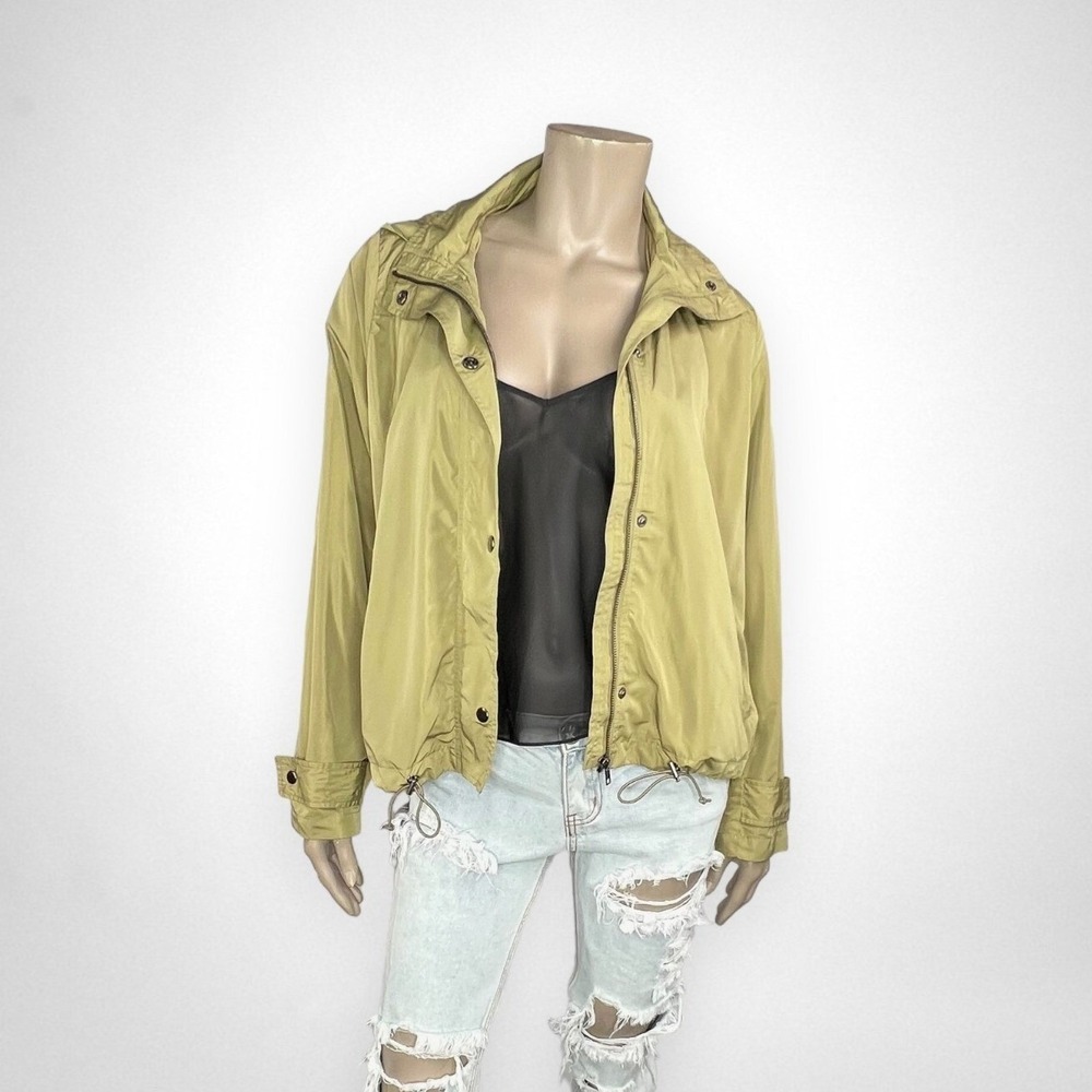 LOVE TREE Olive Green Lightweight Jacket LARGE with Hoodie Transitional Fall